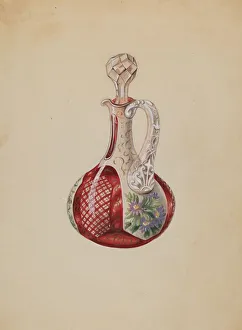 Blown Glass Gallery: Vinegar Cruet, c. 1936. Creator: Robert Stewart