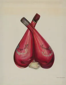Glass Bottle Prints: Vinegar and Oil Bottle, c. 1939. Creator: Chris Makrenos