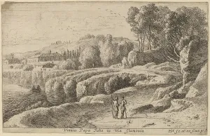 Vineyard Prints: Vineyard of Pope Julius on the Via Flaminia. Creator: Herman van Swanevelt
