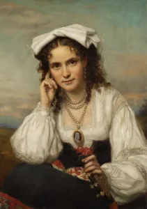 Pearl Necklace Prints: Vinnie Ream, ca. 1870. Creator: George Peter Alexander Healy