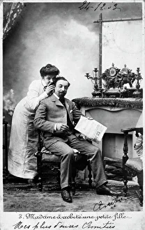 Vintage French postcard, c1900