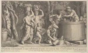Vineyard Prints: Vintage scene, 1704. Creator: Giovanni Girolamo Frezza