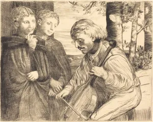 Viola Da Gamba Prints: Viol Player (Le joueur de viole). Creator: Alphonse Legros