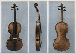Fiddle Prints: Violin; Nicola Amati, Cremona; seventeenth century, 1948. Artist: Johann Georg Platzer