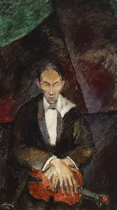 Caven Alvar Prints: The Violin Player, 1922. Creator: Alvar Cawén