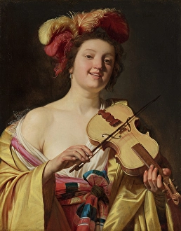 Mauritshuis Prints: The Violin Player. Creator: Gerrit van Honthorst
