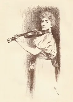 Fernand Prints: A Violinist, c1898. Artist: Fernand Khnopff