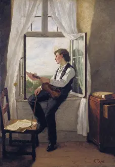 Thoughtful Prints: The Violinist by the Window, 1861. Creator: Otto Scholderer