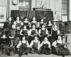 Stepney Prints: Violinists, Myrdle Street Girls School, Stepney, London, 1908