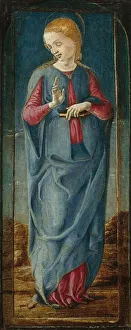 Tura Cosme Prints: The Virgin Annunciate [middle right panel], c. 1470 / 1480. Creator: CosmeTura