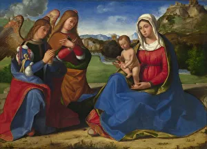 Andrea Ca 1480 1528 Prints: The Virgin and Child adored by Two Angels
