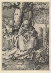 Van Leyden Prints: The Virgin and Child with Two Angels, 1523. Creator: Lucas van Leyden