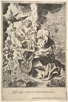 Pierre Collection: Virgin and child with angels, 1636. Creator: Pierre Brebiette