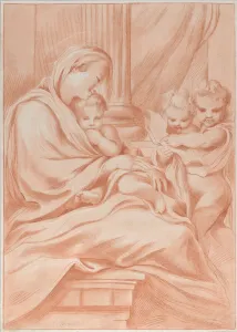 Allegri Prints: The Virgin and child with two angels, 1766. Creator: Andrea Scacciati