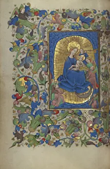 Crescent Moon Prints: The Virgin and Child with Angels; Book of Hours