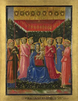 Benozzo Ca 1420 1497 Prints: The Virgin and Child with Angels, c. 1450. Artist: Gozzoli, Benozzo (ca 1420-1497)