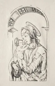 1473 1531 Prints: The Virgin with the Child under an arch, 1508. Creator: Hans Burgkmair (German, 1473-1531)