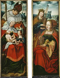 Boxes Prints: Virgin and Child, a Bishop Saint