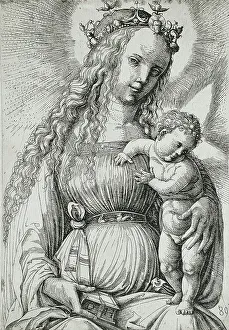Hopfer Daniel Prints: Virgin and Child with a Book, c1489. Creator: Daniel Hopfer