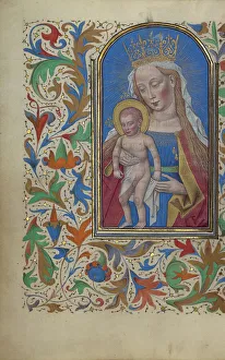 Queen Of Heaven Prints: The Virgin and Child; Book of Hours, about 1450-1455. Creator: Unknown