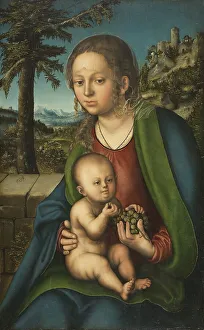 Eucharist Prints: The Virgin and Child with a Bunch of Grapes, 1509. Creator: Lucas Cranach the Elder