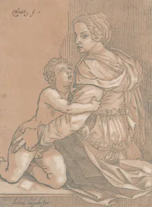 Del Sarto Andrea Prints: Virgin and child, ca. 1530. Creator: Edmond Douet