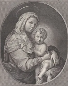 Halos Prints: Virgin and Child, ca. 1750-74. Creators: Antonio Baratta, Lorenzo Lorenzi