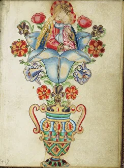 The Virgin and Child in the Calyx of a Flower; Book of Hours, about 1430-1440. Creator: Fastolf Master