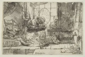 Metropolitan Museum Prints: Virgin and Child with the Cat: and Joseph at the Window, 1654. Creator: Unknown