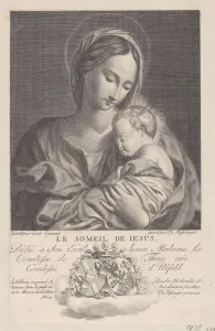 Cignani Carlo Prints: Virgin and Child, with the Christ child sleeping in her arms (Le Someil de Jesus)