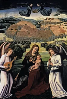 Images Dated 15th April 2011: Virgin and Child, with the city of Granada as background