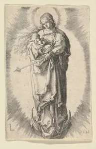 Lucas Jacobsz Prints: The Virgin with Child on the Crescent, 1523. Creator: Lucas van Leyden