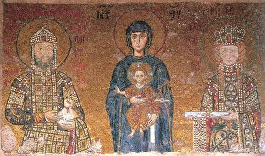 Images Dated 22nd February 2011: The Virgin with Child between emperor John II Comnenus and his wife, Irene, c1118