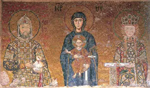 Images Dated 22nd February 2011: The Virgin with Child between emperor John II Comnenus and his wife, Irene, c1118