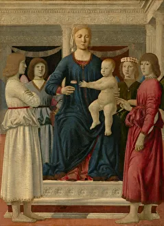 Piero Della Francesca Ca 1415 1492 Prints: Virgin and Child Enthroned With Four Angels