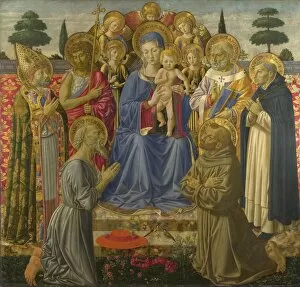 Benozzo Ca 1420 1497 Gallery: The Virgin and Child Enthroned among Angels and Saints, 1460s