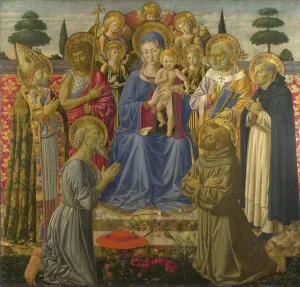 The Virgin and Child Enthroned among Angels and Saints, 1460s. Artist: Gozzoli, Benozzo (ca 1420-1497)