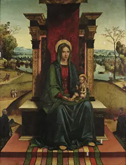 Our Lady Prints: Virgin with Child enthroned with donors, 1497-1500. Creator: Panetti, Domenico (1460-1530)