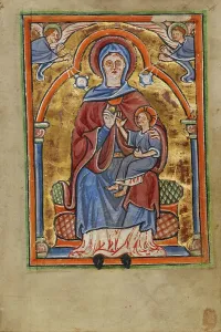 Illumination Painting Prints: The Virgin and Child Enthroned; Illustrated Vita Christi