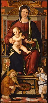 Caselli Prints: The Virgin and Child Enthroned with Two Musician Angels