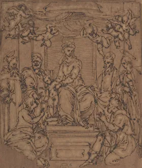 St Rocco Prints: Virgin and Child Enthroned with Saint Anthony Abbot, Saint Peter, Saint Paul... 1522-23