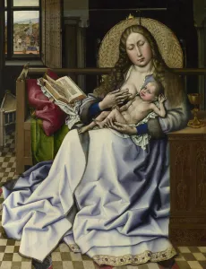 The Virgin and Child before a Firescreen, c. 1440. Artist: Campin, Robert, (School) The Virgin and Child before a Firescreen, c. 1440. Artist: Campin, Robert, (School)