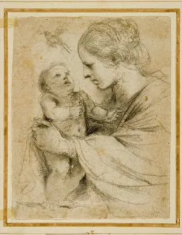 Fondazione Cini Prints: The Virgin and Child with a Goldfinch, 1615-1616. Creator: Guercino (1591-1666)