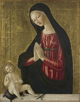 Virgin and Child with a Goldfinch, c. 1490. Creator: Neroccio de Landi (Italian Virgin and Child with a Goldfinch, c. 1490. Creator: Neroccio de Landi (Italian