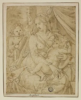 Virgin and Child with the Infant John the Baptist, 1540/56. Creator: Luca Penni