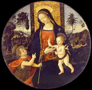Virgin and child with John the Baptist as a Boy, 1490-1500. Artist: Pinturicchio, Bernardino (1454-1513)