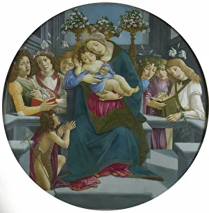 Botticelli Prints: Virgin and child with John the Baptist as a Boy and Angels