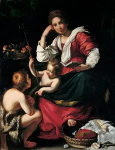 Bernardo 1581 1644 Prints: Virgin and child with John the Baptist as a Boy