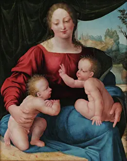 Our Lady Prints: Virgin and child with John the Baptist as a Boy. Creator: Cesare da Sesto (1477-1523)