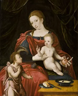 Lier Collection: Virgin and child with John the Baptist as a Boy. Creator: Orley, Bernaert
